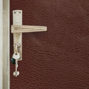 Комплект для обивки дверей, 80 × 200 см: иск.кожа, ватин, гвозди 50 шт., струна 10 м, коричневый, Praktische Home