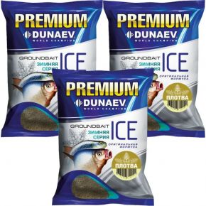 Прикормка зимняя Dunaev ICE PREMIUM Плотва (3 упаковки/2.7 кг)