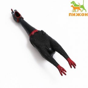 Игрушка пищащая "Задумчивая курица XL" для собак, 41 см, чёрная