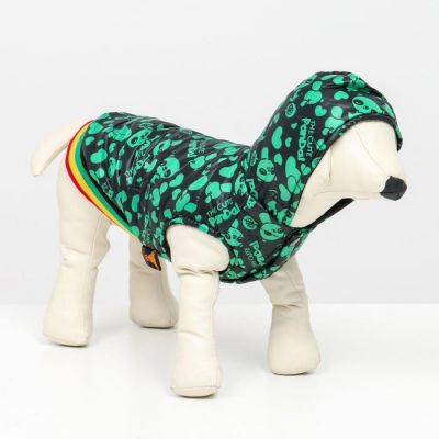 Курточка для собак "Пятнашки", размер 5 (ДС 39,ОШ 38, ОГ 49 см), зелёная