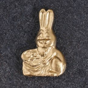 Сувенир кошельковый "Денежный Кролик и мешок", олово, 2х2 см