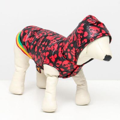 Курточка для собак "Пятнашки", размер 7 (ДС 52,ОШ 44, ОГ 75 см), красная