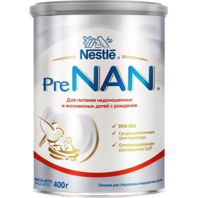 Молочная смесь Nestle preNAN для недоношенных и маловесных детей, с рождения, 400 г