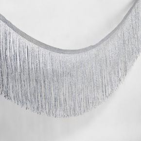 Тесьма декоративная «Бахрома», 15 см, 5 ± 0,5 м, цвет серебряный