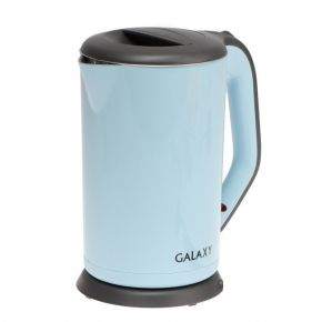 Чайник электрический Galaxy GL 0330, пластик, колба металл, 1.7 л, 2000 Вт, голубой