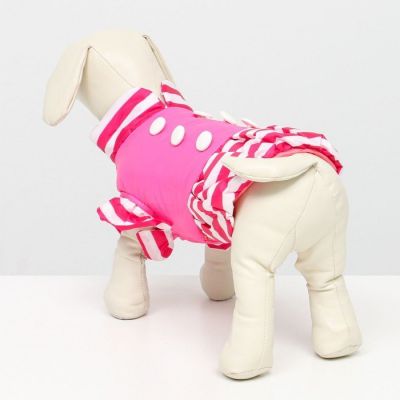 Курточка для собак с воланами, размер 6 (ДС 43,ОШ 44, ОГ 60 см), розовая