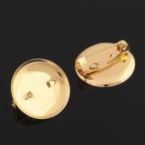Основа для броши с круглым основанием СМ-367, (набор 5шт) 20 мм, цвет золото