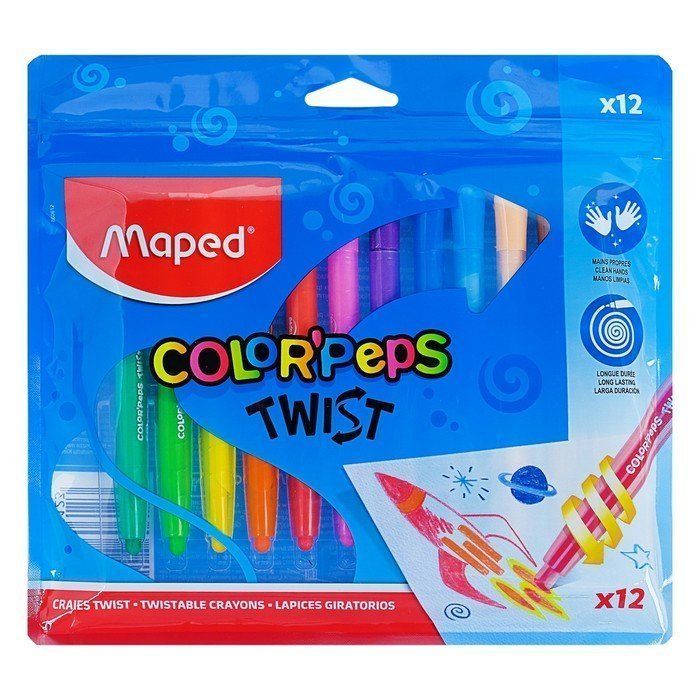 Maped color peps. Maped Color Peps мелки восковые. Мелки восковые "Color'Peps Wax". Мелки восковые Maped Color Peps Twist трехгранные 24 цвета. Восковые мелки 12 цветов.