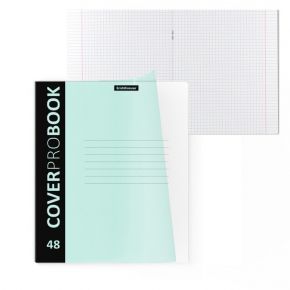 Тетрадь 48 листов в клетку ErichKrause CoverProBook Pastel, пластиковая обложка, блок офсет, белизна 100%, мятная