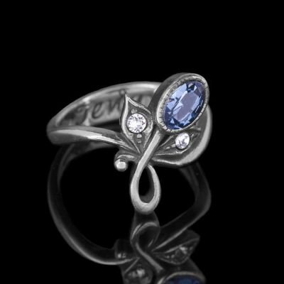 Кольцо Маркадэ, размер 19, цвет синий в серебре