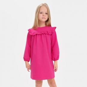 Платье для девочки с рюшей KAFTAN "Basic line", размер 34 (122-128), цвет фуксия