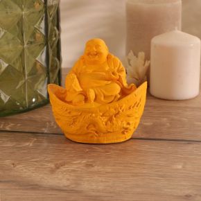 Сувенир "Будда" камень 10х10 см, жёлтый