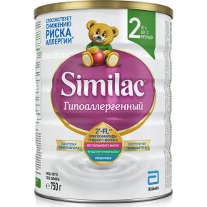 Молочная смесь Abbott Similac Гипоаллергенный 2, с 6 месяцев, с 2’-FL олигосахаридами для укрепления иммунитета, 750 г