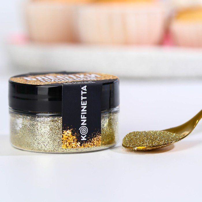 Блестки съедобные сердца золото Edible Gold Hearts Rainbow Dust, 2 гр