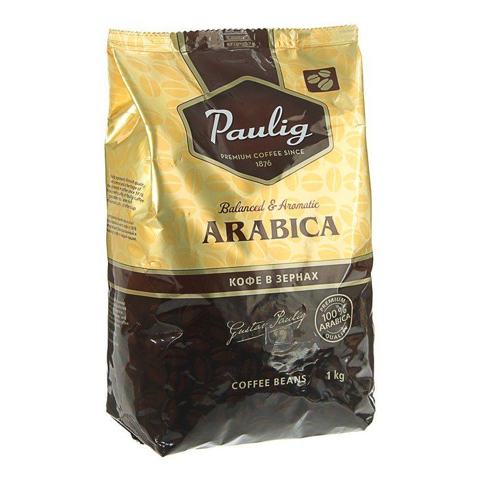 Кофе в зернах Paulig Arabica 1000 г. 87560 Кофе Paulig Arabica в зернах, 1 кг. Паулиг желтокоричнеый.