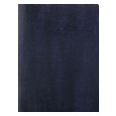 Еженедельник датированный 2022 г А6+ Letts Lecassa, мягкая обложка, искусственная кожа, кремовый блок, синий