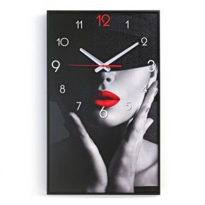 Часы-картина настенные, серия: Интерьер, "Девушка", плавный ход, 57 х 35 х 4 см