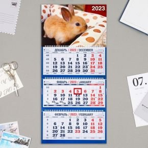 Календарь квартальный, трио "Символ Года - 11" 2023 год, 31х69см