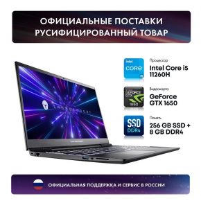 Игровой ноутбук ThundeRobot 911 AIR D, Intel Core i5-11260H (2.6 ГГц), RAM 8 ГБ, SSD 256 ГБ, NVIDIA GeForce GTX 1650 (4 Гб), Без системы, Черный, Российская клавиатура