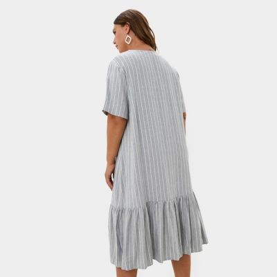 Платье женское на кулиске MIST plus-size, размер 50, цвет серый