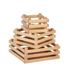 Набор ящиков деревянных для хранения Polini Home Boxy, 3 шт., цвет натуральный