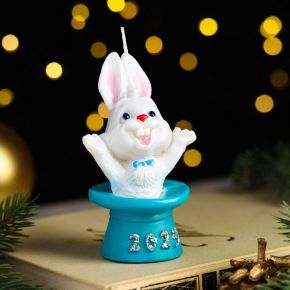 Свеча фигурная «Кролик в цилиндре», 10,5х6 см, 51 г