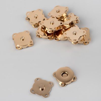 Кнопки магнитные пришивные, d = 18 мм, 10 шт, цвет золотой