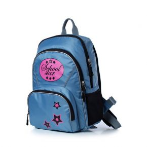 Рюкзак школьный, 3 отдела на молнии, цвет голубой 27х36,5х10,5см