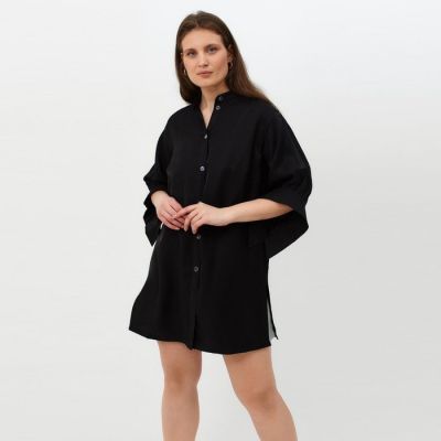 Рубашка женская MINAKU: Casual collection цвет черный, р-р 52