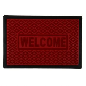 Коврик влаговпитывающий придверный Доляна «Welcome. Ромбы», 40×60 см, с окантовкой, цвет МИКС