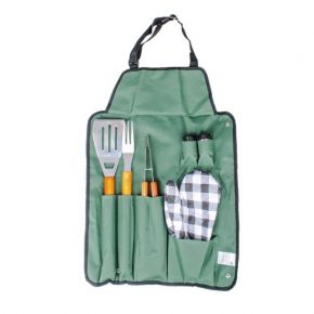 Набор для барбекю: сумка-фартук, вилка, лопатка, щипцы, солонка, перечница, перчатка