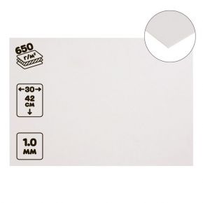 Картон белый для паспарту А3 (30 х 42 см) Calligrata, 650 г/м2, мелованный, 1.0 мм, набор 5 штук /Финляндия/