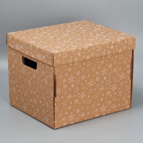 Складная коробка бурая «Звёзды», 37 х 29 х 30,5 см