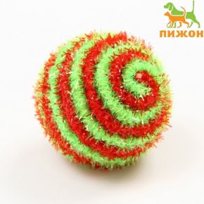 Шар-погремушка блестящий двухцветный, 5 см, зеленый/красный