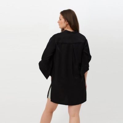 Рубашка женская MINAKU: Casual collection цвет черный, р-р 48
