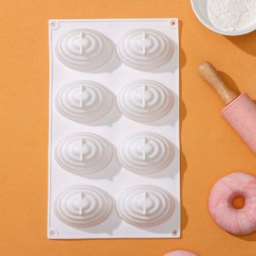 Форма для выпечки и муссовых десертов KONFINETTA «Джелли», 8 ячеек, 30×17,5×4 см, ячейка 7,4×5,3×4 см, цвет белый