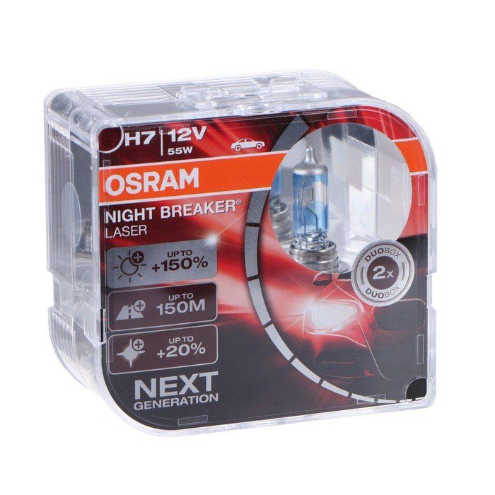 Osram Night Breaker Laser +150 h7 64210nl-HCB (. Автолампа 12v h7 55w px26d Osram Night Breaker Laser +150% DUOBOX К-Т. Osram Night Breaker h7 +150 артикул. Лампа н7 55w +150% Osram Night Breaker.