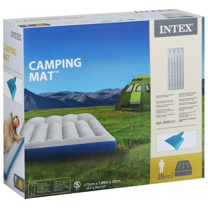 67998 надувной матрас camping mat 72х189х20см