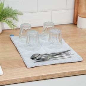 Коврик для сушки посуды Доляна «Лофт», 30×40 см, микрофибра, цвет светло-серый