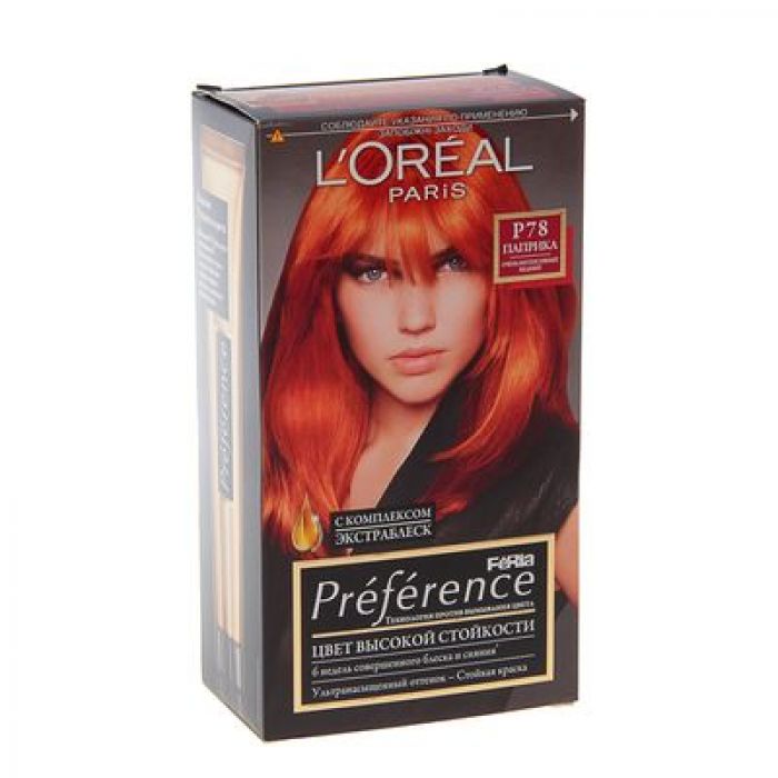 Краска для волос l. Краска Loreal Feria preference р78 паприка. Краска паприка 78 лореаль. Интенсивный медный лореаль преферанс краска. Краска лореаль преферанс медный.