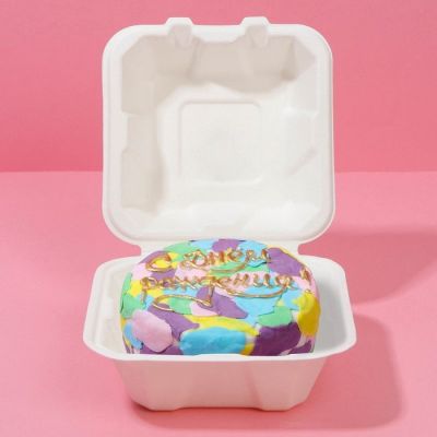 Коробка для бенто-торта с вилкой "Люби", 15 х 15 х 8,8 см