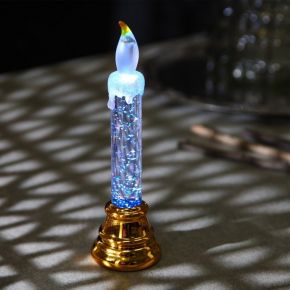 Светодиодная фигура «Свеча на ветру золотистая» 5 × 17 × 5 см, пластик, блёстки, батарейки AG10х3, свечение RGB