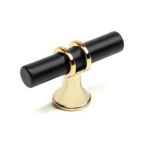 Ручка-кнопка CAPPIO, d=12 мм, пластик, цвет золото/черный