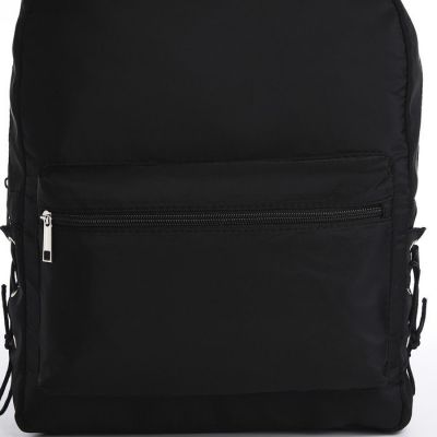 Рюкзак текстильный с боковыми лентами, 38х29х11см, 38 х черный  черный, отдел на молнии, цвет красный