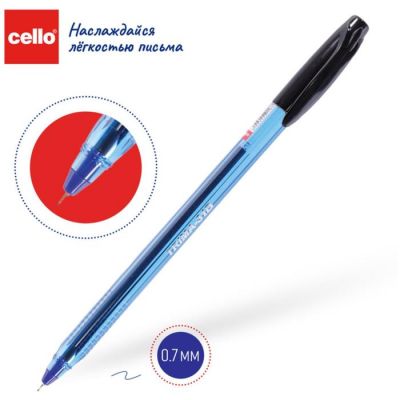 Ручка шариковая Cello Trima-31B, узел 0.7 мм, чернила синие, корпус синий