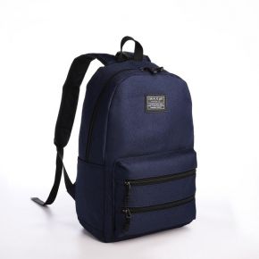 Рюкзак, 27*12*42, отд на молнии, 3 н/к, 2 б/к, USB, синий