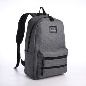 Рюкзак, 27*12*42, отд на молнии, 3 н/к, 2 б/к, USB, серый