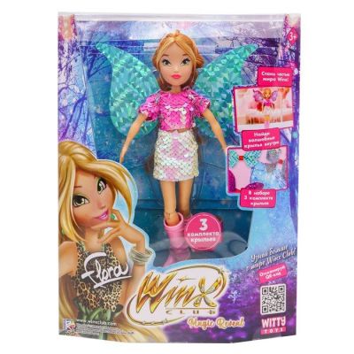Шарнирная кукла Winx Club Magic reveal «Флора», с крыльями, 24 см