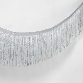 Тесьма декоративная «Бахрома», 10 см, 5 ± 0,5 м, цвет серебряный