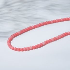 Бусины на нити шар №4 "Коралл", цвет розовый, 38см